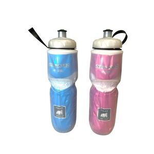 Lot Of 2 Polar USA Water Bottle Ribbon Insulated Water Bottle Cycling 24oz